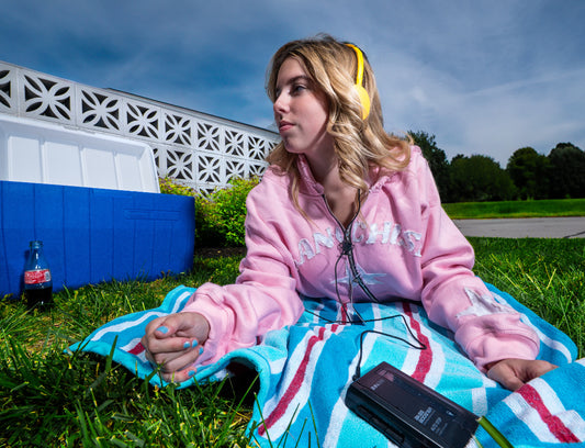 Franchise Zip-Up Hoodie (Blush Bloom Pink)