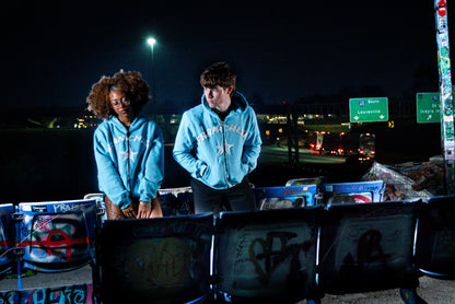 "Franchise" Zip-up Hoodie  (Capri Blue)
